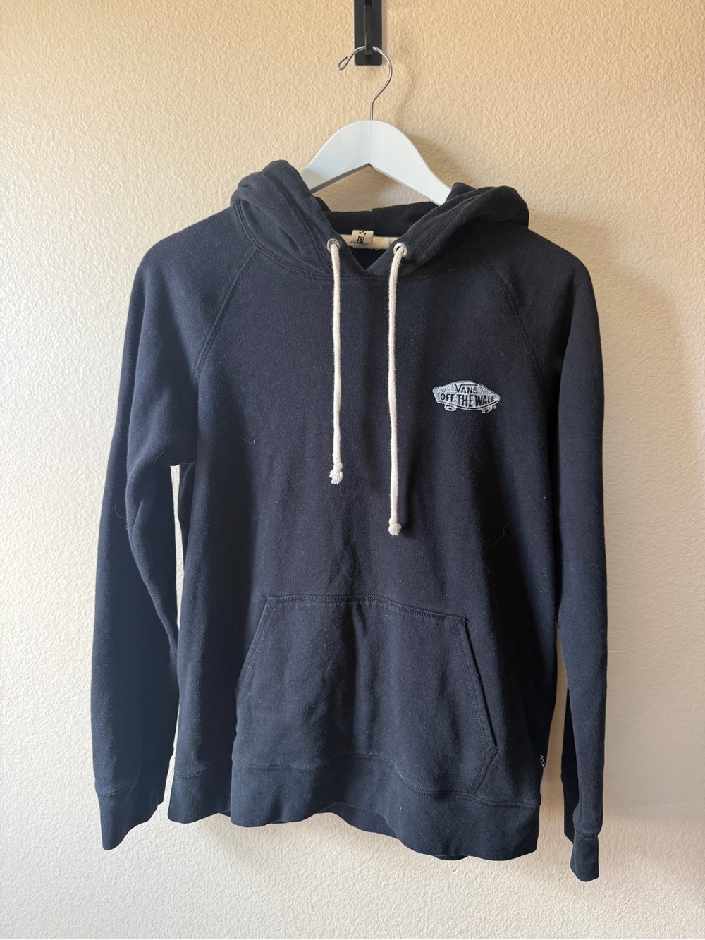 Vans women’s Black Pullover Hoodie - Off The Wall Logo